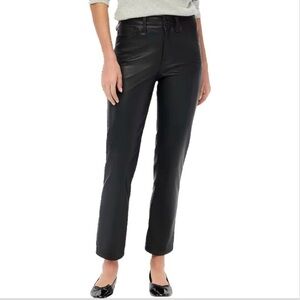 J.Crew Women’s Faux Leather Black Pants High Waist Straight Leg 28 (29X28) NWOT